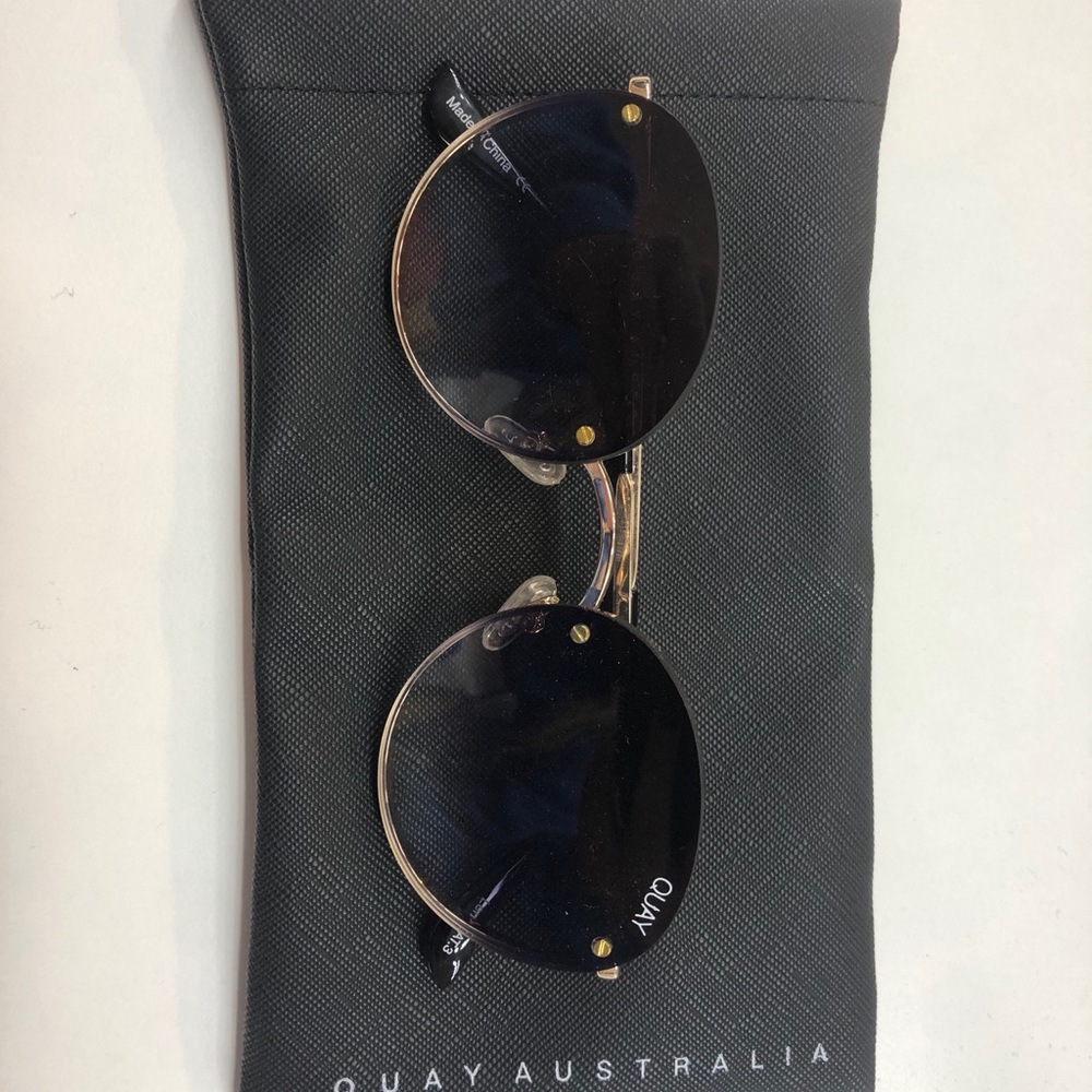 Quay Australia Farrah Round Frameless Sunglasses